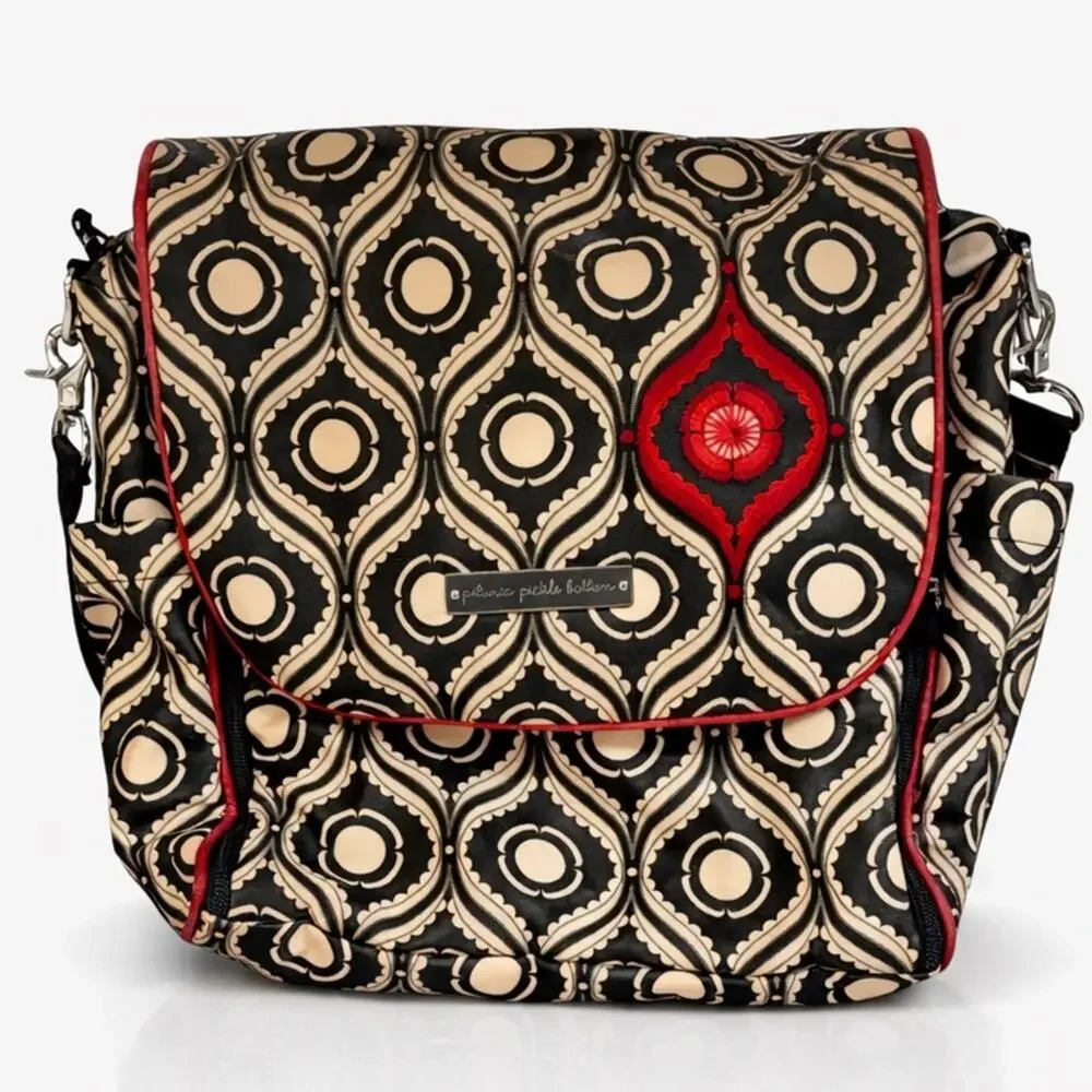 Petunia Pickle Bottom Black & Cream Baby Diaper Bag‎ Tote (Large)